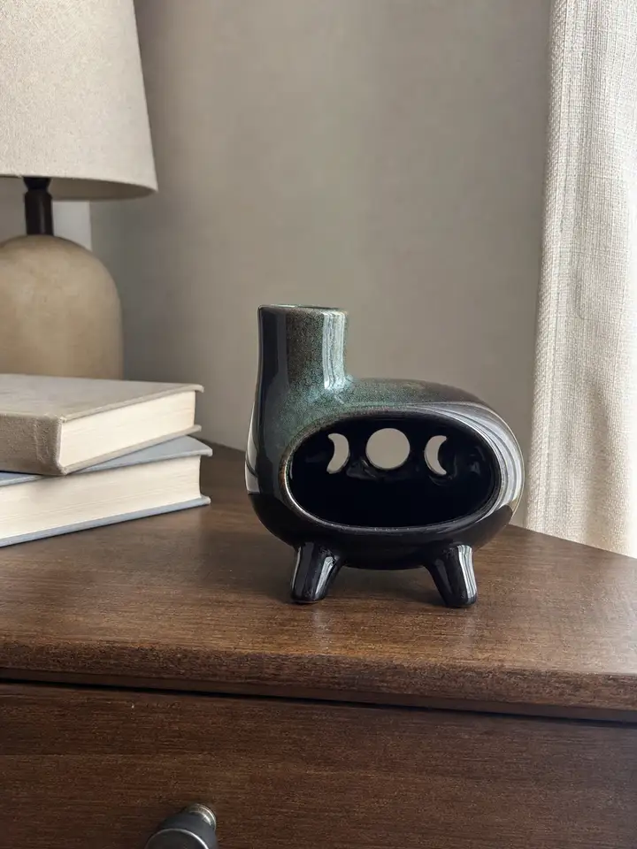 Ceramic Palo Santo Holder | Footed Chimney Burner styling idea 5