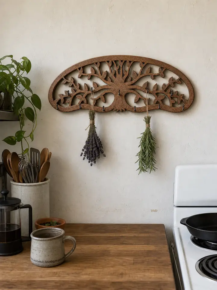 Wall-Mounted Herb and Flower Drying Rack styling idea 1