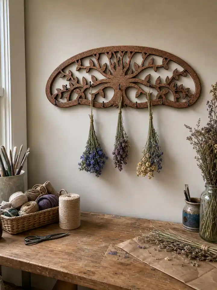 Wall-Mounted Herb and Flower Drying Rack styling idea 4
