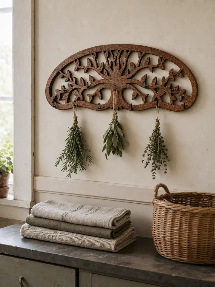 Wall-Mounted Herb and Flower Drying Rack styling idea 5