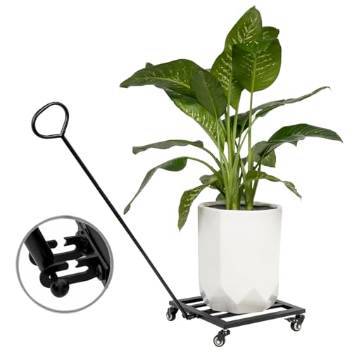 Heavy Duty Round Plant Dolly - 200LB Capacity & Removable Handle