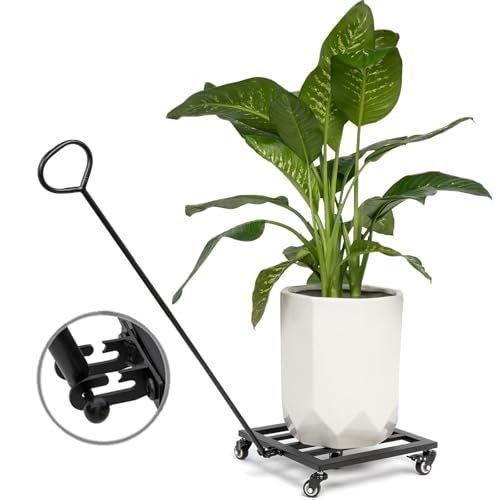 Heavy Duty Round Plant Dolly - 200LB Capacity & Removable Handle