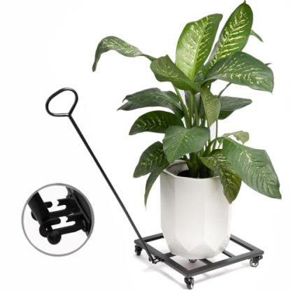Heavy Duty Round Plant Dolly - 200LB Capacity & Removable Handle