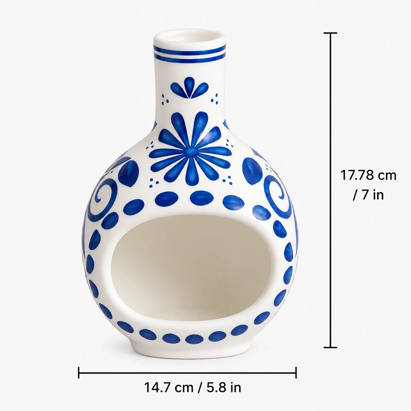 MOUGIGI Jingdezhen ceramic Palo Santo holder dimensions 17.78 cm high and 14.7 cm wide