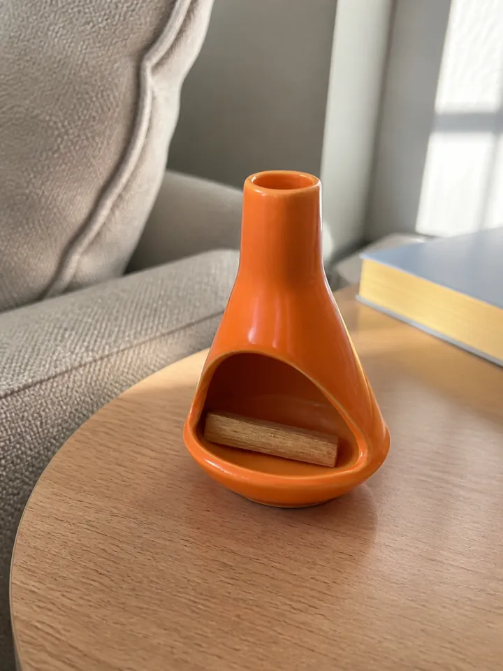 Ceramic Mini Chiminea Palo Santo Burner styling idea 2