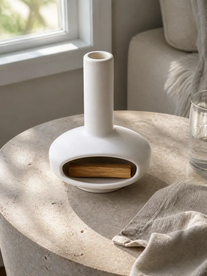 Mini Ceramic Palo Santo Burner with Chimney styling idea 2