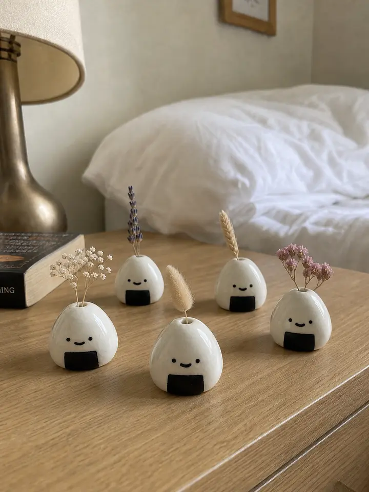 5-Piece Onigiri Mini Ceramic Bud Vase Set styling idea 1