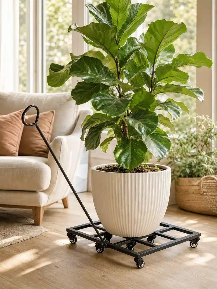 Rolling Plant Caddy with Pull Handle styling idea 1