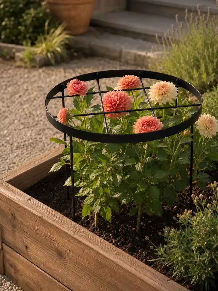Large Round Plant Support Rings for Peonies & Garden Flowers styling idea 2