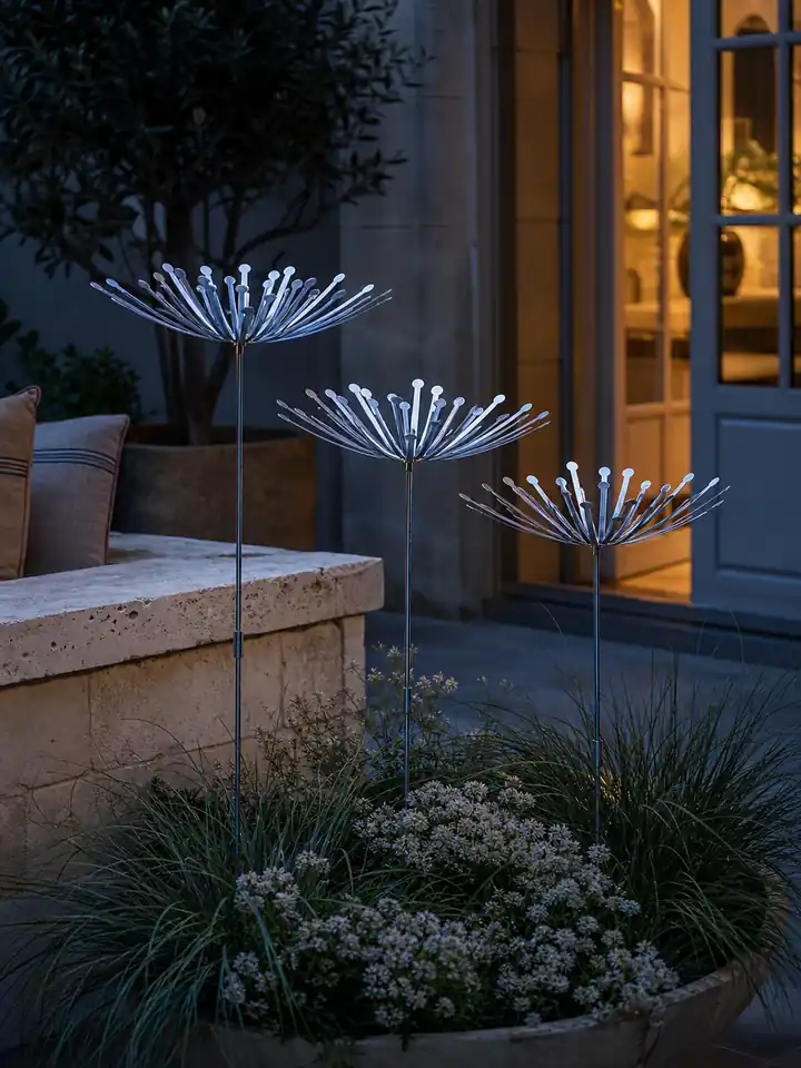 Dandelion Metal Garden Stakes – Weather-Resistant Steel Decor styling idea 5