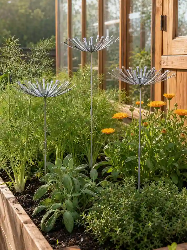 Dandelion Metal Garden Stakes – Weather-Resistant Steel Decor styling idea 4
