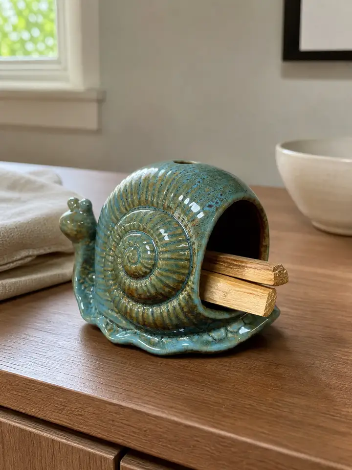 Ceramic Snail Incense Burner & Palo Santo Holder styling idea 2