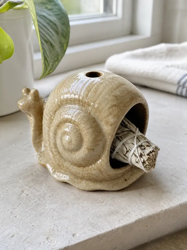 Ceramic Snail Incense Burner & Palo Santo Holder styling idea 3