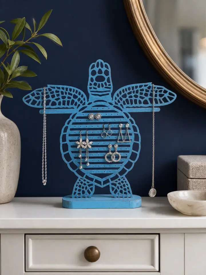 Turtle Jewelry Organizer – Wall Mountable Earring & Necklace Holder styling idea 2