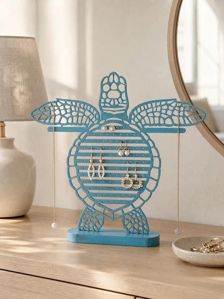 Turtle Jewelry Organizer – Wall Mountable Earring & Necklace Holder styling idea 1