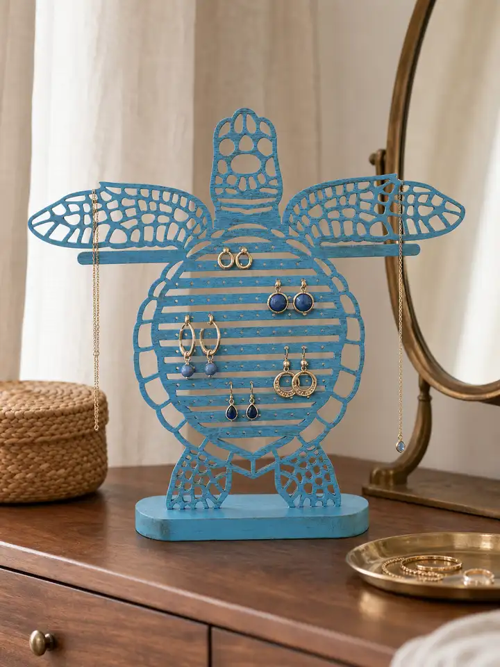 Turtle Jewelry Organizer – Wall Mountable Earring & Necklace Holder styling idea 3