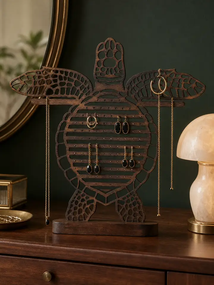 Turtle Jewelry Organizer – Wall Mountable Earring & Necklace Holder styling idea 5