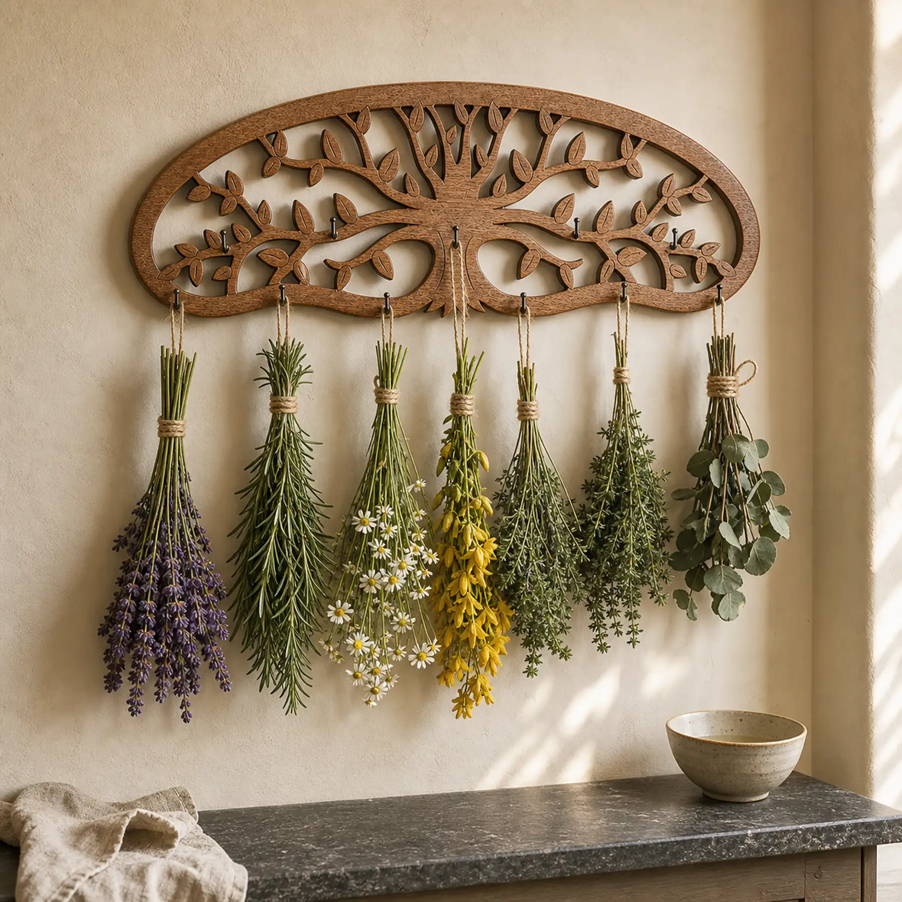 Wall-mounted herb drying rack, Classic style, lifestyle hero