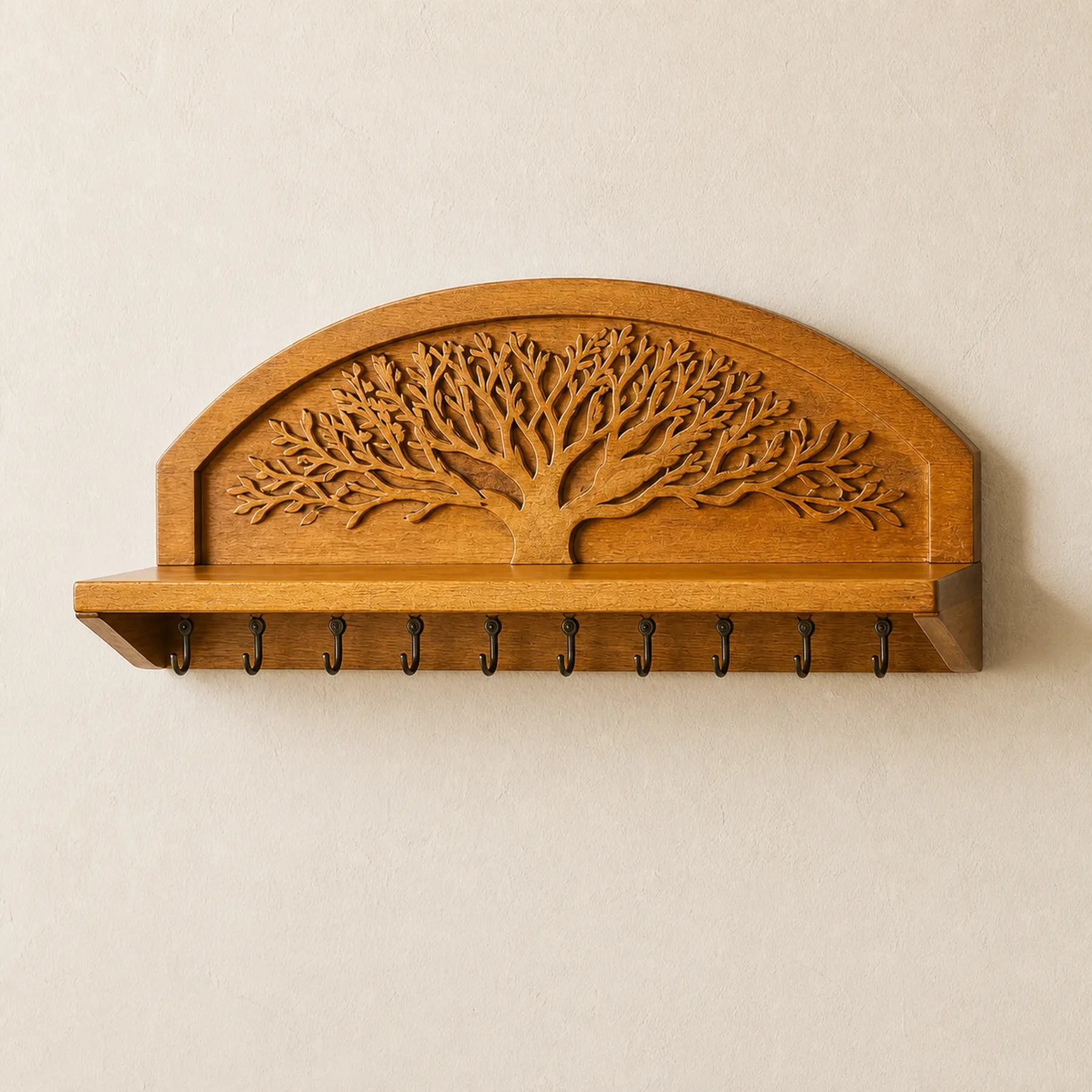Wall-mounted herb drying rack, Embossed style, clean front structure