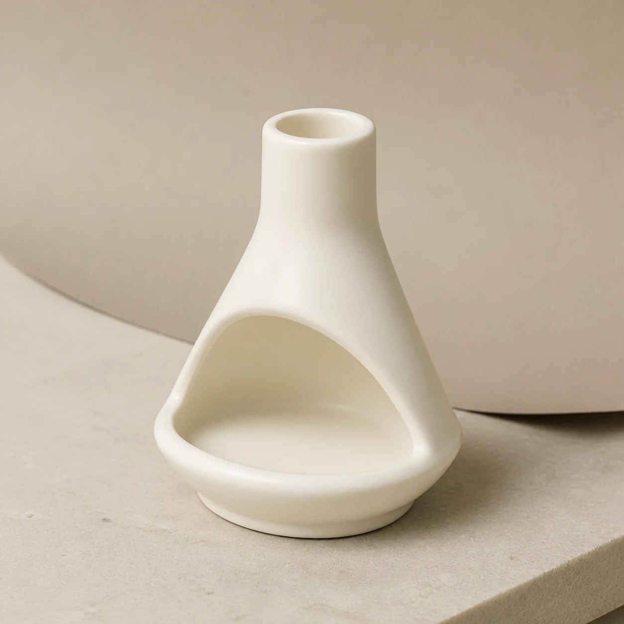 White ceramic mini chiminea number-free structure study