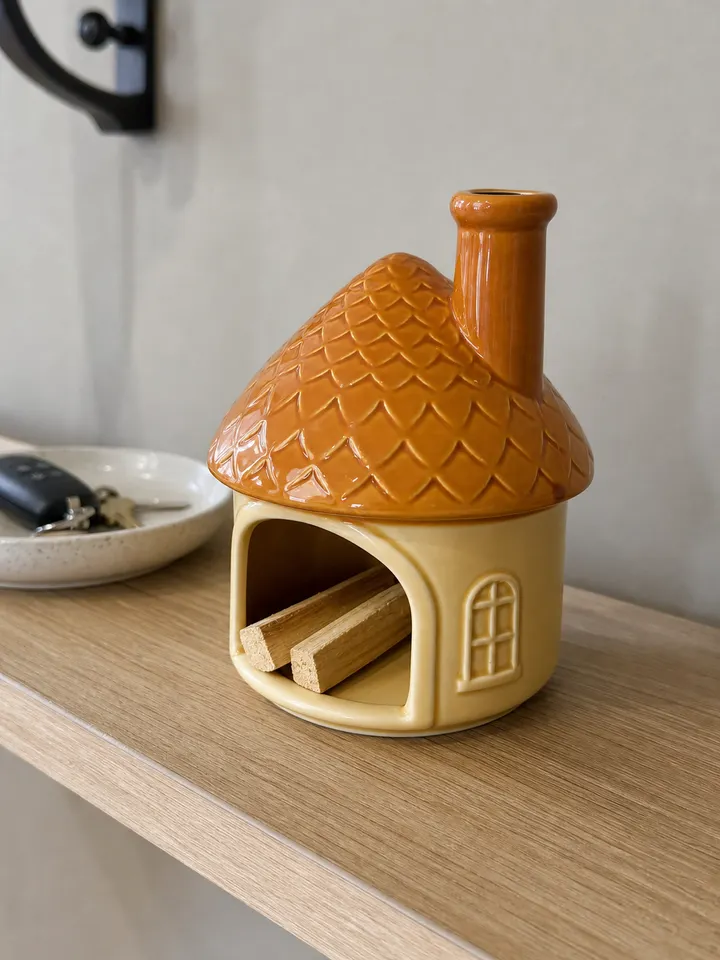 Yellow House Ceramic Palo Santo Holder - Mini Chiminea Burner styling idea 2