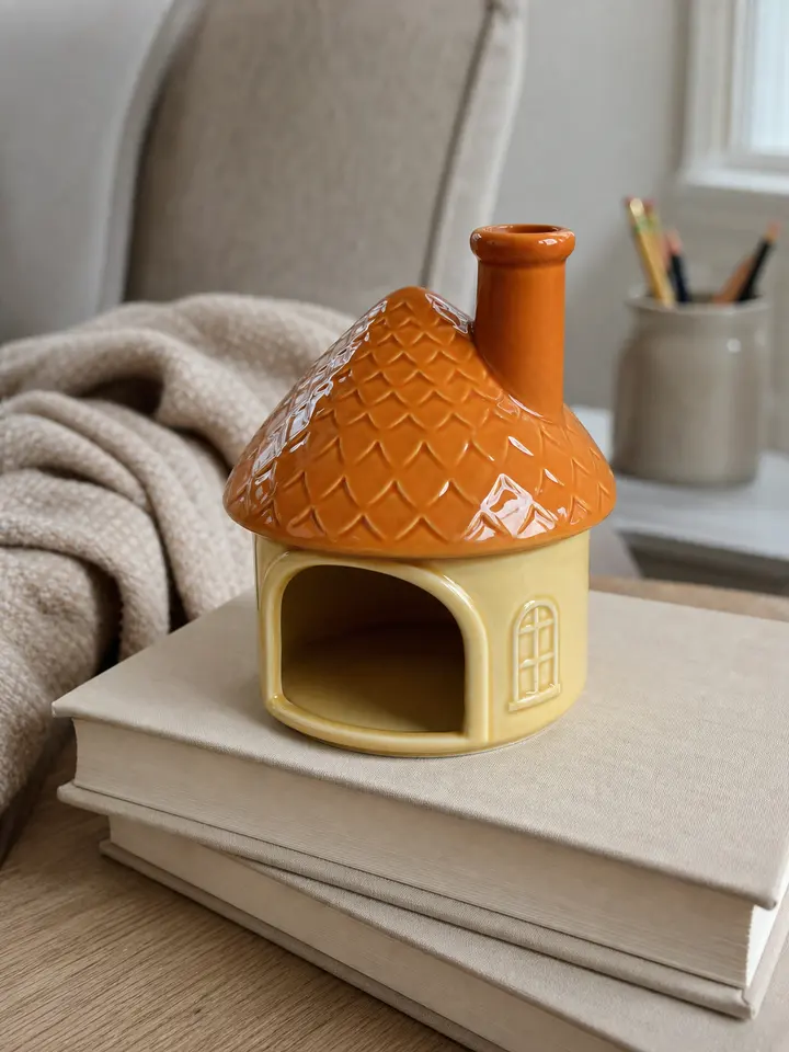 Yellow House Ceramic Palo Santo Holder - Mini Chiminea Burner styling idea 1