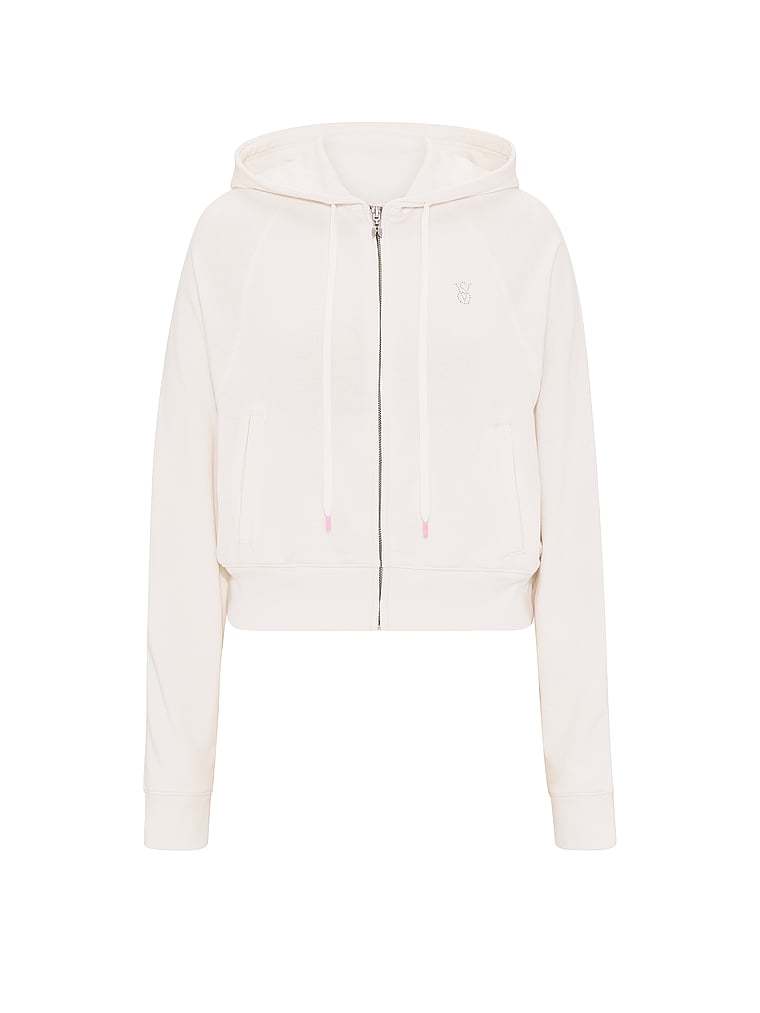 Off-Duty Terry Crop Full-Zip Hoodie
