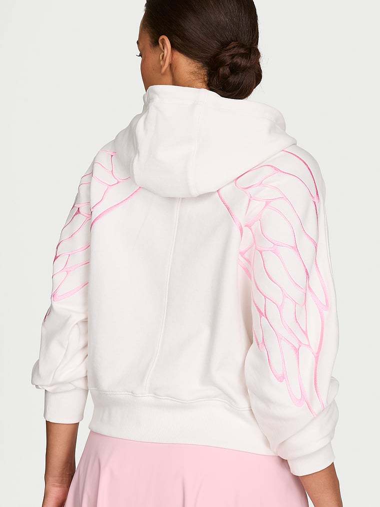 Off-Duty Terry Crop Full-Zip Hoodie