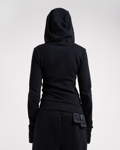 Big zipper hoodie（Black）