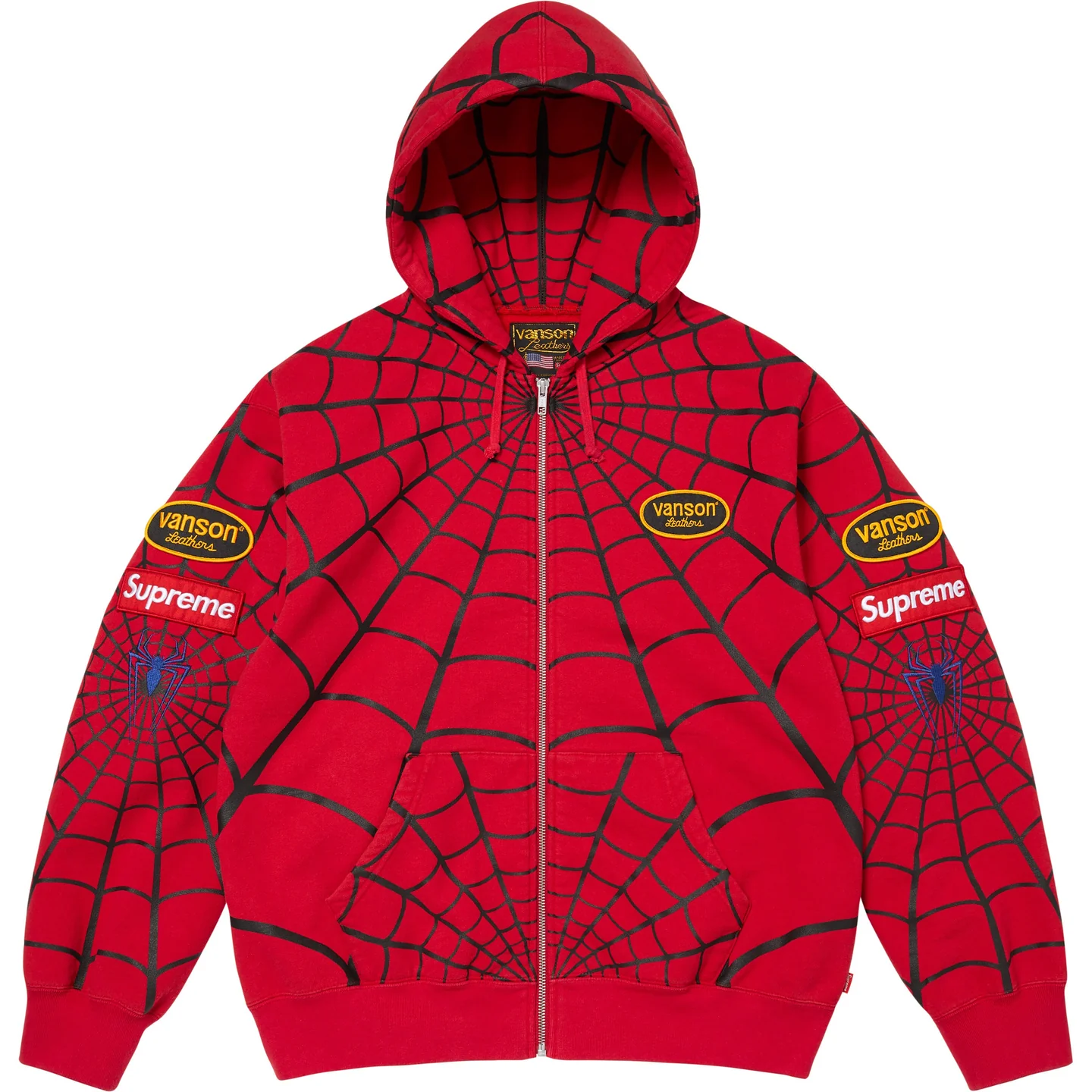 Spiderman Zip UpHooded Sweatshirt Man(Red)