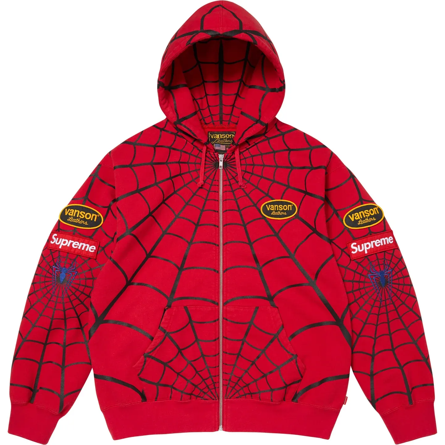 Spiderman Zip UpHooded Sweatshirt Man(Red)