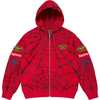 Spiderman Zip UpHooded Sweatshirt Man(Red)