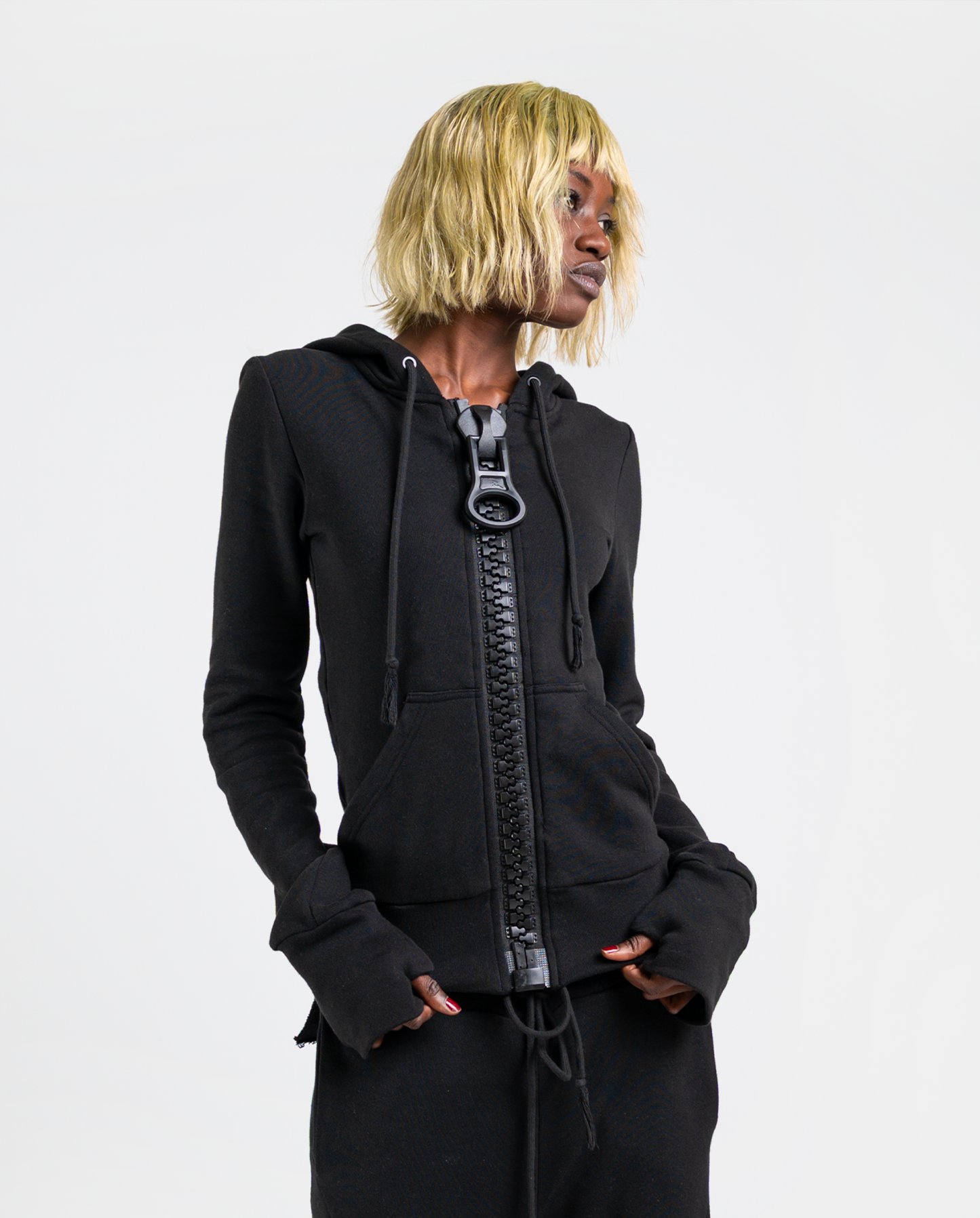 Big zipper hoodie（Black）