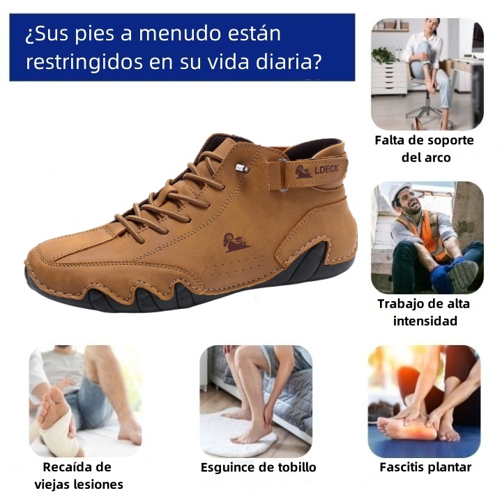 Riccicall® - Zapatos ortopédicos ergonómicos de piel, impermeables, alivian el dolor de pies - unisex