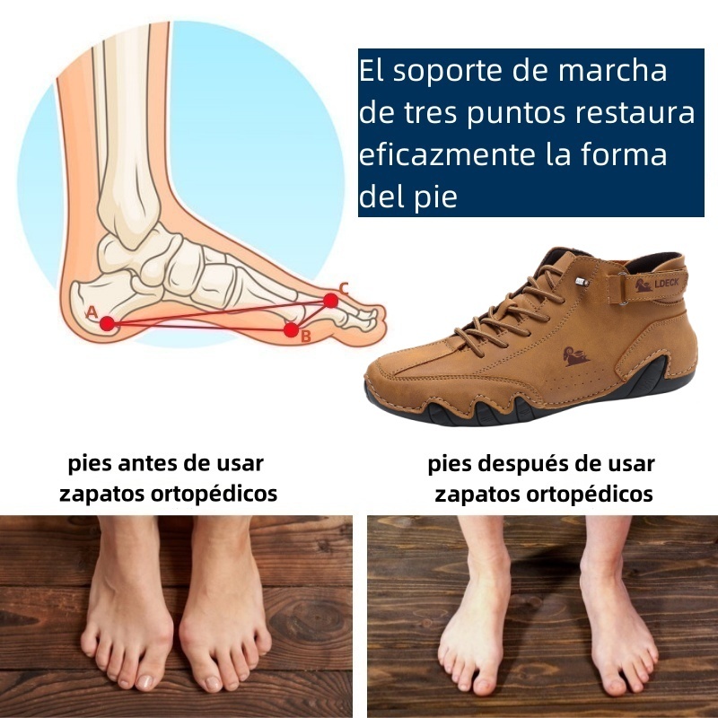 Riccicall® - Zapatos ortopédicos ergonómicos de piel, impermeables, alivian el dolor de pies - unisex