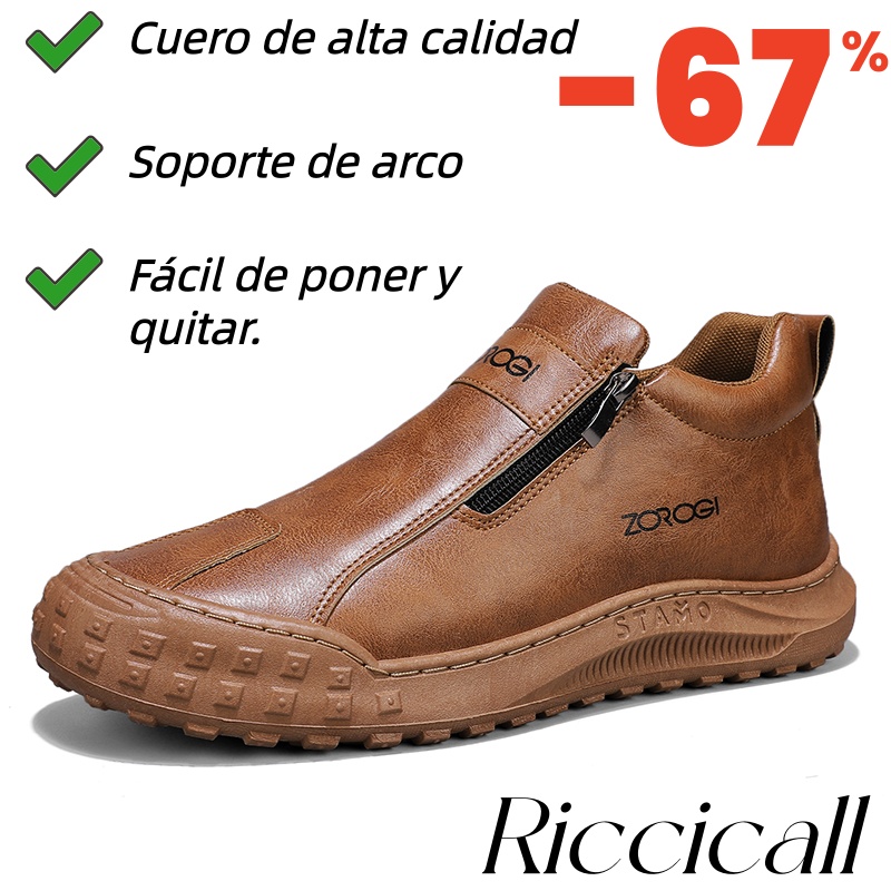 Zapatos ortopédicos Riccicall®: Ideales para caminar todo el día, alivian el dolor de pies, rodillas y espalda. Fabricados artesanalmente con cuero genuino.