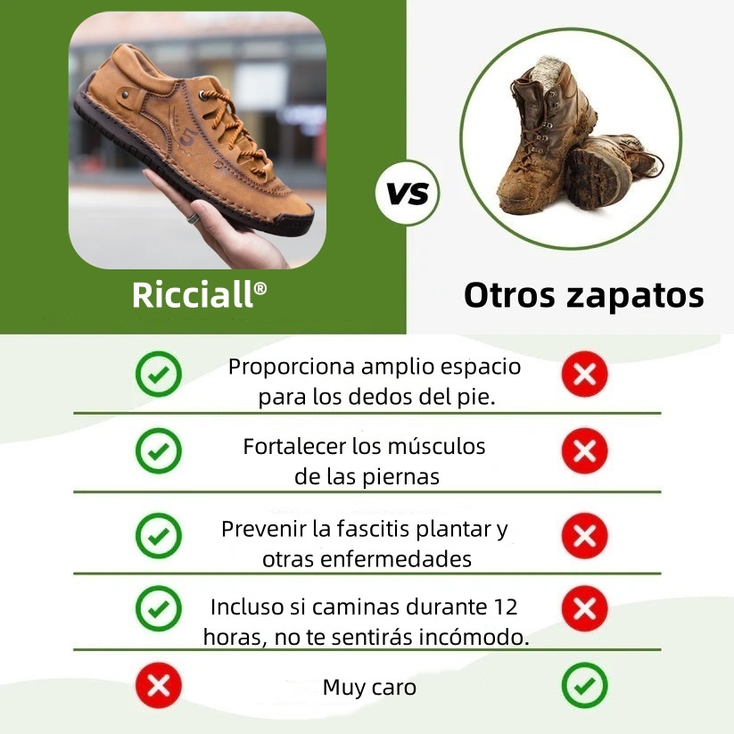 Calzado ortopédico médico Riccicall®: Diseñado ergonómicamente para aliviar el dolor de espalda, pies y articulaciones.