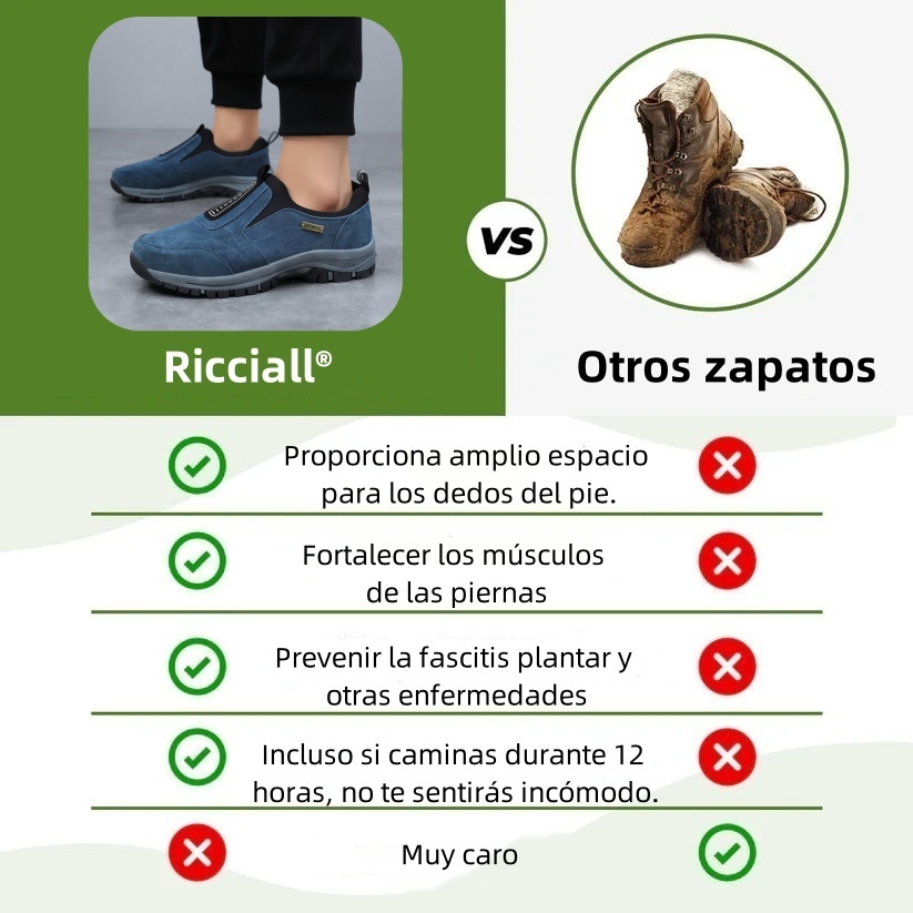 Riccicall® – Calzado ortopédico médico de diseño ergonómico que alivia el dolor de espalda, articulaciones y piernas.