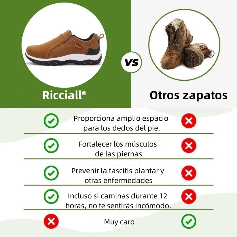 Riccicall® – Calzado ortopédico médico de diseño ergonómico que alivia el dolor de espalda, articulaciones y piernas.