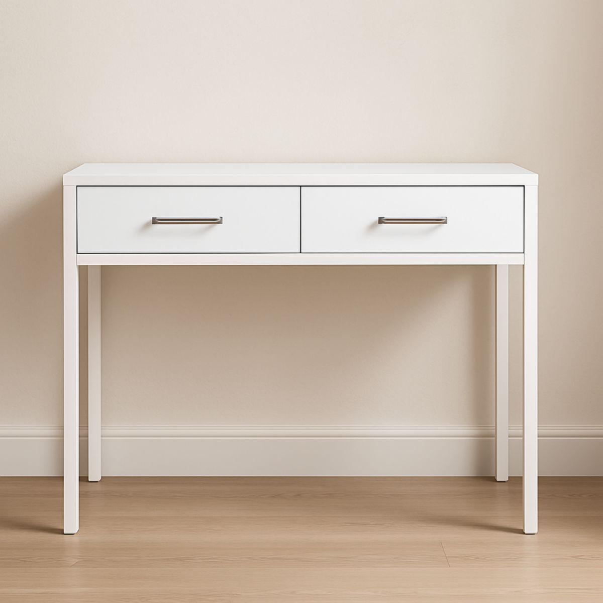 Witte houten console tafel met lades 120x75x40 cm