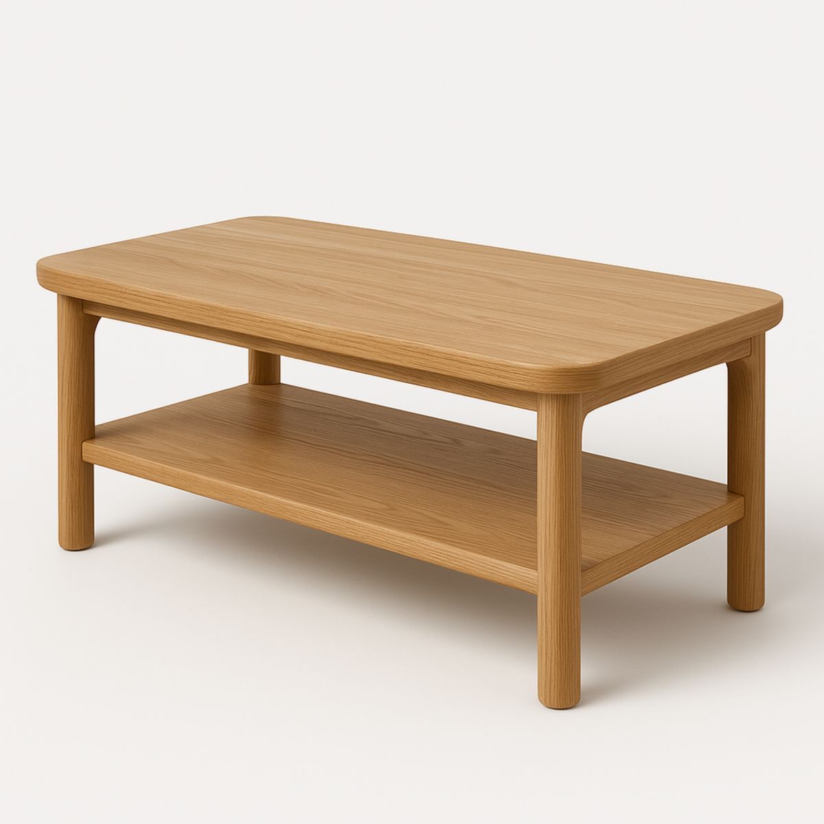 Houten Salontafel Met Groot Oppervlak en Opbergplank 120x60x45cm Bruin