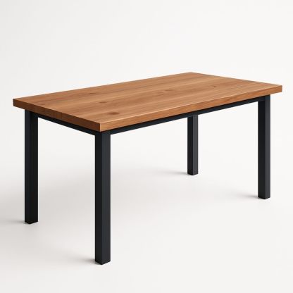 Kantoorbureau 140x60x75 cm Houten Tafelblad Stalen Poten Bruin Zwart