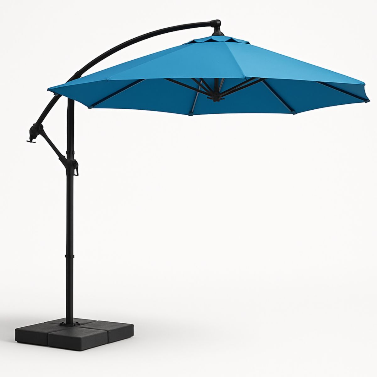 Ronde Blauwe Hangparasol met Aluminium Standaard Ø300cm