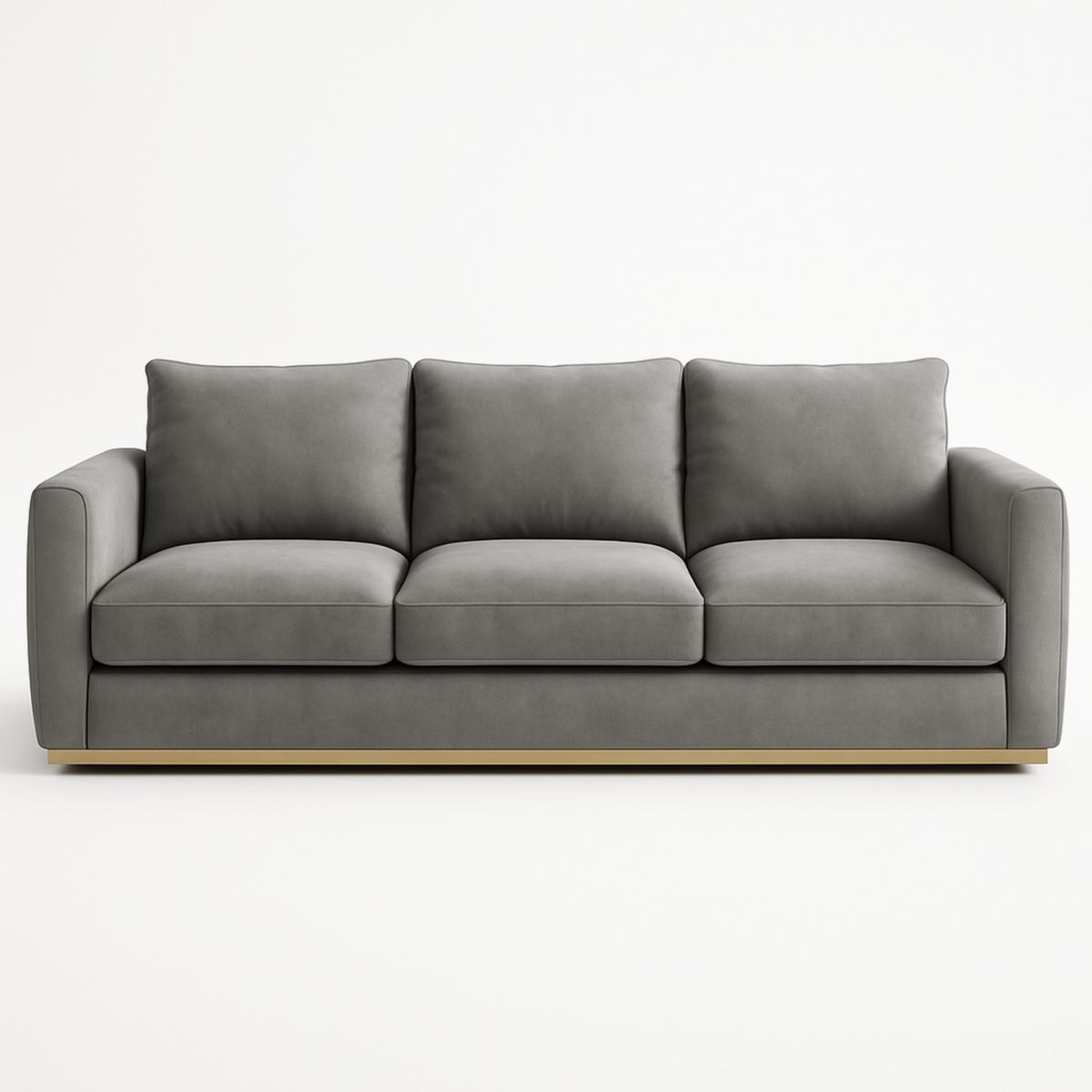 Drie-zits Sofa Stof Grijs 220cm