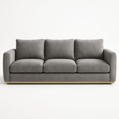 Drie-zits Sofa Stof Grijs 220cm