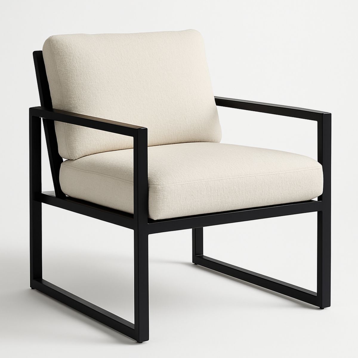 Fauteuil Metalen Frame Crème Kussen 85cm