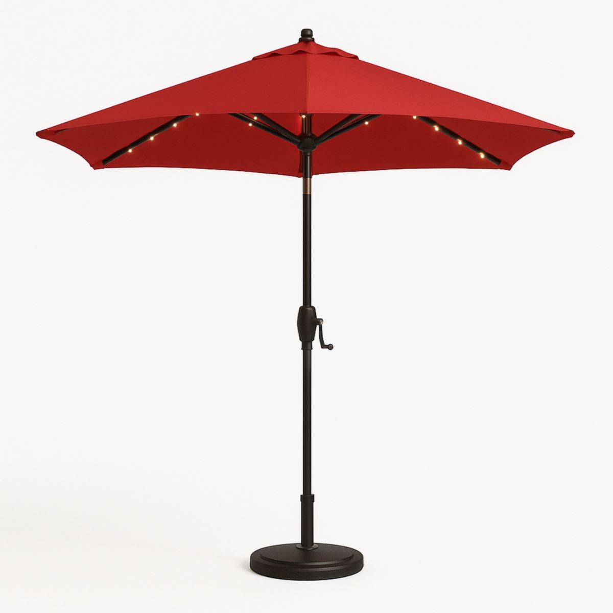 Verstelbare Tuinparasol met LED Verlichting Ø 270 cm Polyester Rood
