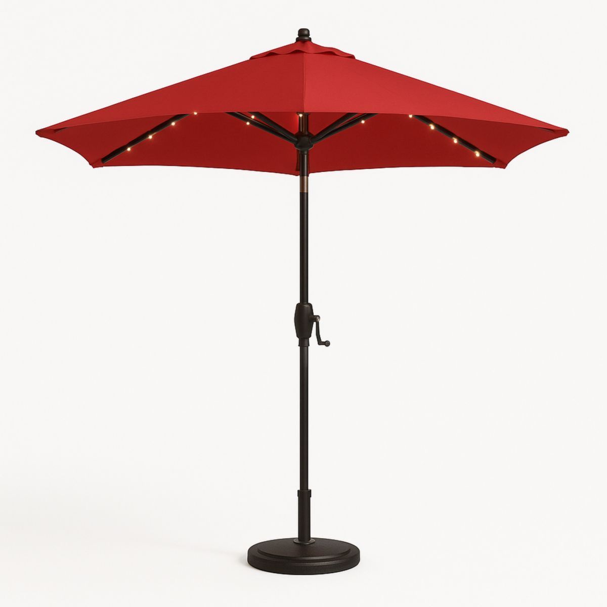 Verstelbare Tuinparasol met LED Verlichting Ø 270 cm Polyester Rood