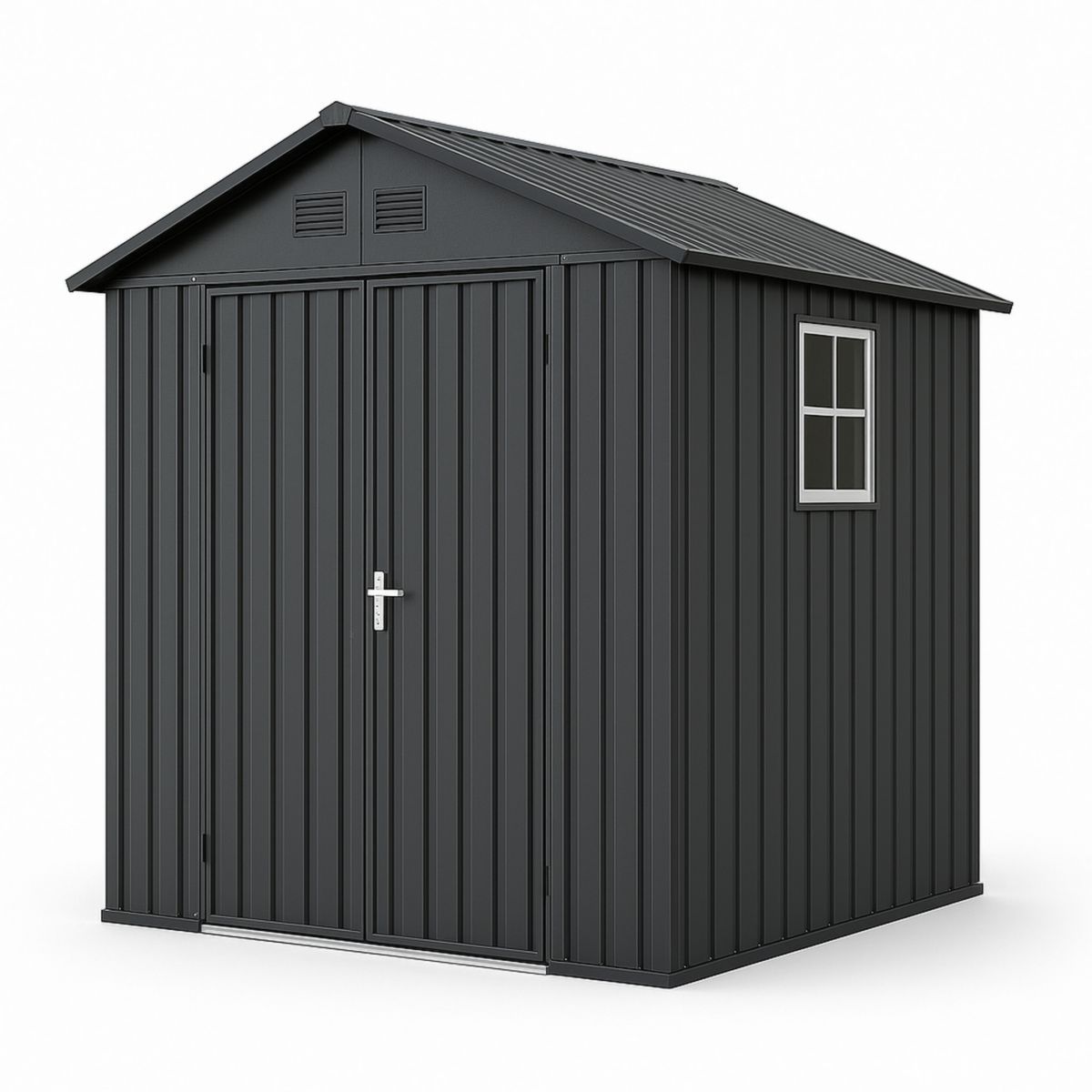 Metalen Tuinhuis Dubbele Deur 213x130x185 cm Antraciet