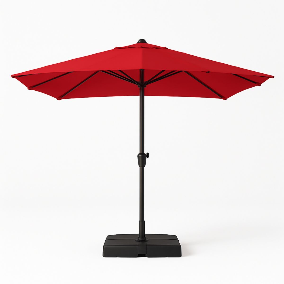 Rode polyester parasol met aluminium frame diameter 300 cm